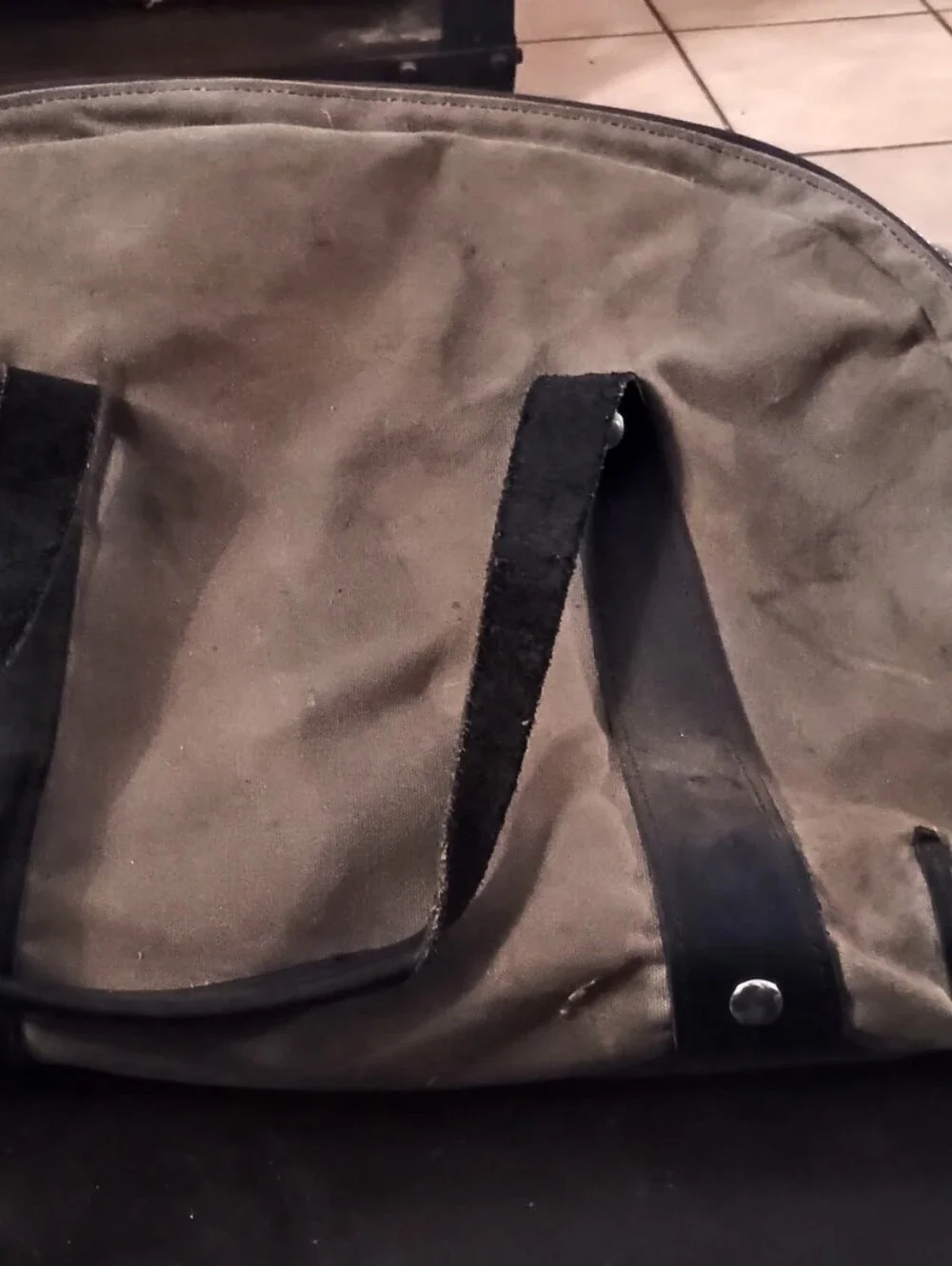 Men's Olive Green Canvas Deerskin Travel Duffel Bag